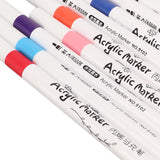 AM0559 Acrylic Pens, Acrylic Paint Markers Waterproof Quick Dry Strong Coverage for Metal (12 Colors)