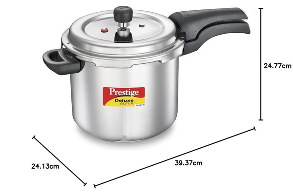 AM2242 Prestige 5.5 Litres Svachh Deluxe Alpha Induction Base Outer Lid Stainless Steel Pressure Cooker