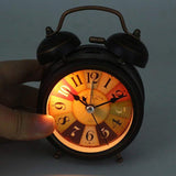 AM5154 Table Clock Retro Twin Bell Metal Frame Alarm Clock with Night Backlight