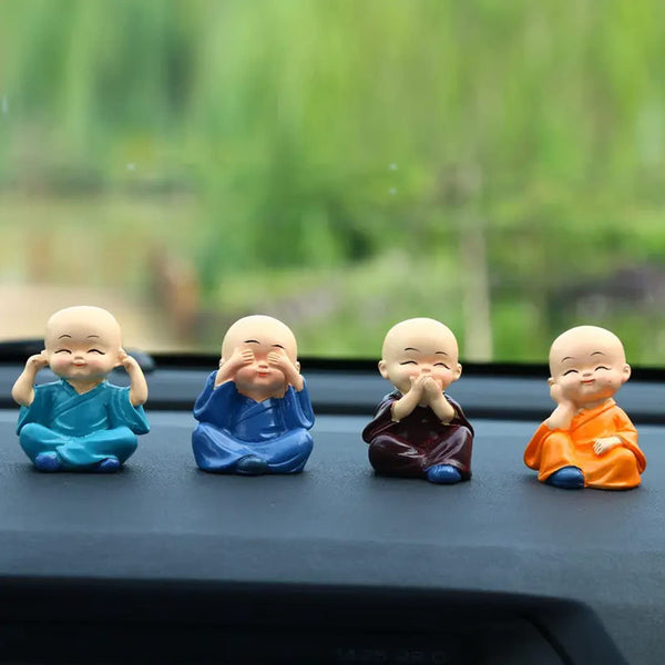 4781 4 Pcs Baby Buddha Monk Statue