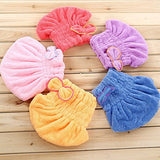 AM2872 Hair Bow Cap Microfiber Hair Towel Cap Fast Coral Velvet Hair Drying Towel Multicolour Pack Of 1