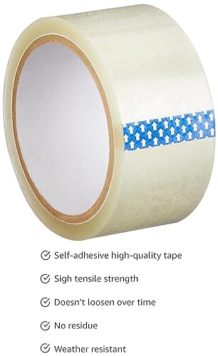 AM0293 (PACK OF 1)Clear Packing Tape (Transparent )  - 72mm / 1" Width - BOPP Industrial Packaging Tape