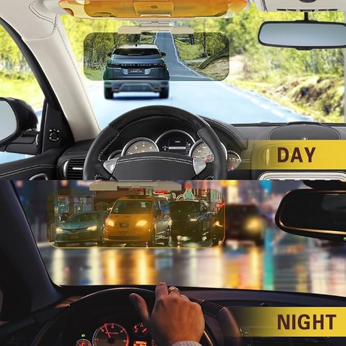 AM3707 2 in 1 Universal Car Sun Visor, HD Day Night Driving Visor – Amd-Deodap