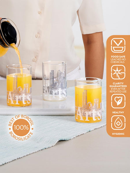 AM3675 Borosil Roma Series 295ml Drinking Glass 6Pcs Set (BVVROMAME295)