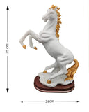 AM5368 Gold Plated White Horse Statue Action Showpiece