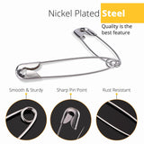 Safety Pins Bulk for Clothes, Sewing (Silver)