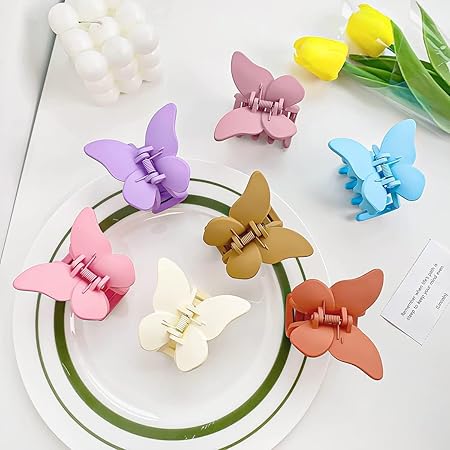 AM1226 Butterfly Hair Claw Hair Accessories Trendy 2 Pcs Clips Clutches For Women & Girls Hair Accessories For Set Pack Of 2 Multicolour