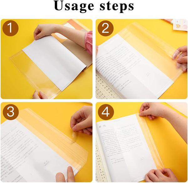 AM5226 Adjustable Reusable Transparent Book Cover for Books, Waterproof (A4, 47x37 cm, 10pcs)