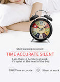 AM5154 Table Clock Retro Twin Bell Metal Frame Alarm Clock with Night Backlight