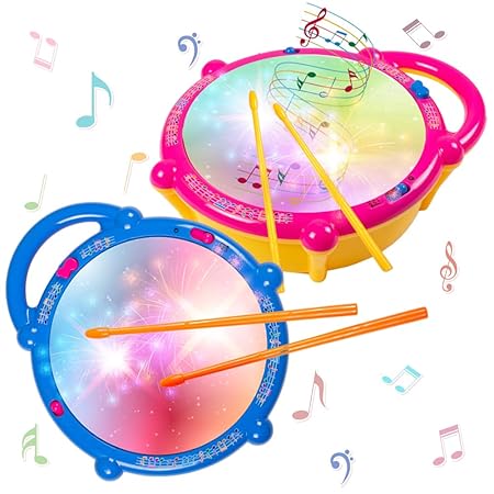 AM2925 Flash Drum Toy LM-503 Flash Drums Toys for Kids with Lights Mutlicolour