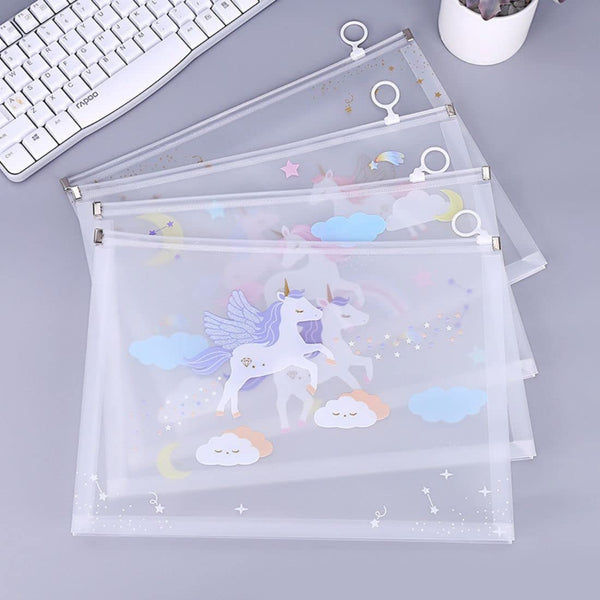 AM2717 Transparent Document Holder A4 Documents File Storage Bag with Zipper/Document Folder for Certificates Document Organizer