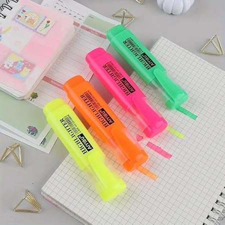 AM0614 High Lighting Marker - 4 Pcs Mix colours