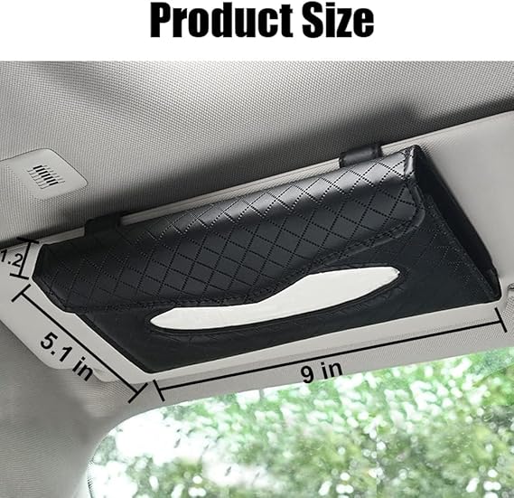 AM3410 Premium Leather Sun Visor Mount Tissue Holder With Tissue