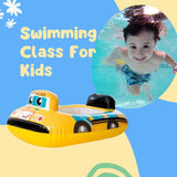AM3976 Vehicle Fire Engine Shape Sit Pool Float Tube Boat Beach Water Swimming Pool Tube Inflatable Kiddie Swim Water Ring Swimming Tube Ring for Kids (School Bus)