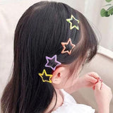 AM1220 Star Shape Hair Clip Lovely Sweet Hairpin Colorful Star Hair Barrettes Bangs Clips Headwear Hair Accessories for Women Pack Of 4 Pcs