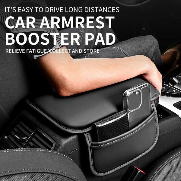 AM3011 Car Armrest Cushion Leather Mat with Storage Pocket 1 Pcs set