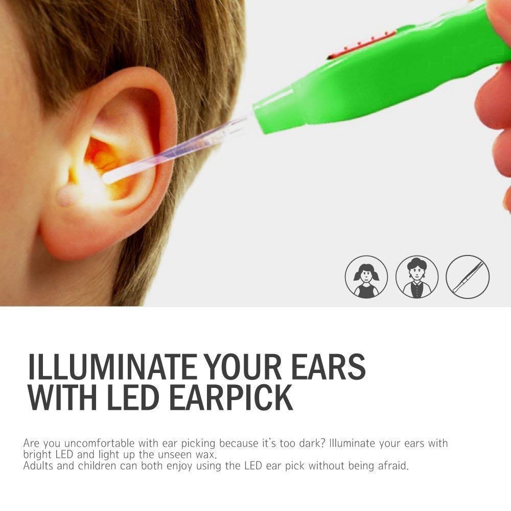 DIP Earpick LED Flashlight Earpick for Ear Wax Remover and Cleaner Ear  Cleaning Tools for Kids and Adults Baby Safe Luminous Visible Ear Spoon  Safety Ear Cleaner Ear Pick 