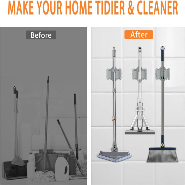 0198 Wall Mounted Mop & Broom Hanger Holder (1-Layer)