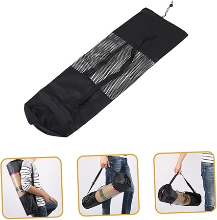 AM2941 Portable Yoga Pilates Mat Sling Bag Shoulder Carrier Mesh Center