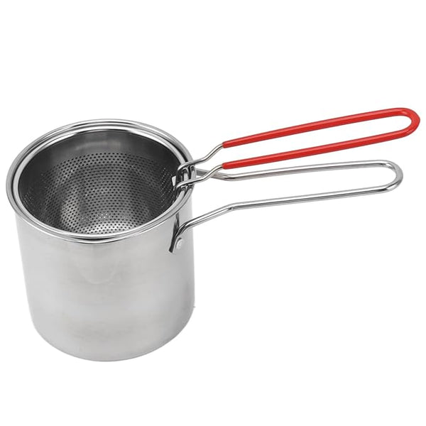 12026 Small Deep Frying Pot With Strainer Basket (2 Pc Set)