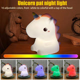 A06885 Cute LED Rainbow Unicorn Night Light for Kids & Nursery Decor