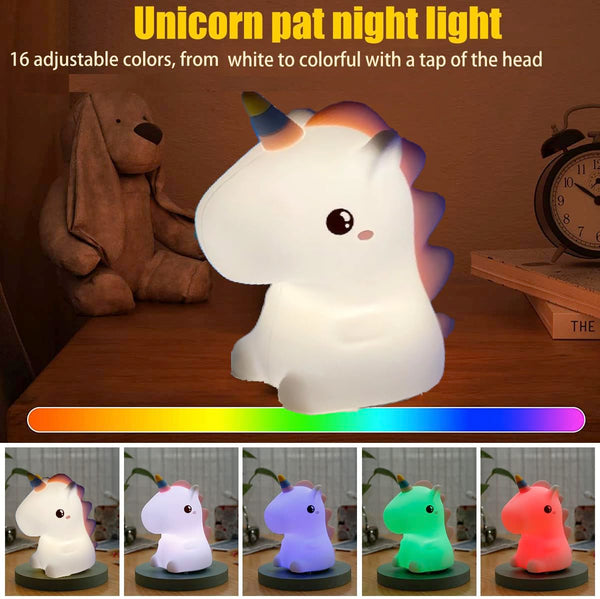 A06885 Cute LED Rainbow Unicorn Night Light for Kids & Nursery Decor