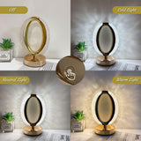 AM5943 Crystal Oval Shape LED Table Lamp with USB Cable - Sensor 3 Color Modes