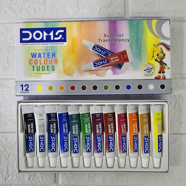 AM6089 Doms Water Colour Tubes 12 Shades