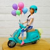 AM6046 Doll on Scooter with Balloons & Helmet – Decorative Toy Display