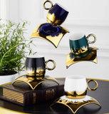 AM2557 Yamasin Ceramic  (Gold, Black, Cup and Saucer Set) YCS1866