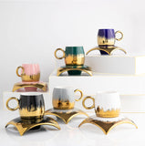 AM2557 Yamasin Ceramic  (Gold, Black, Cup and Saucer Set) YCS1866