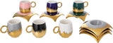 AM2557 Yamasin Ceramic  (Gold, Black, Cup and Saucer Set) YCS1866