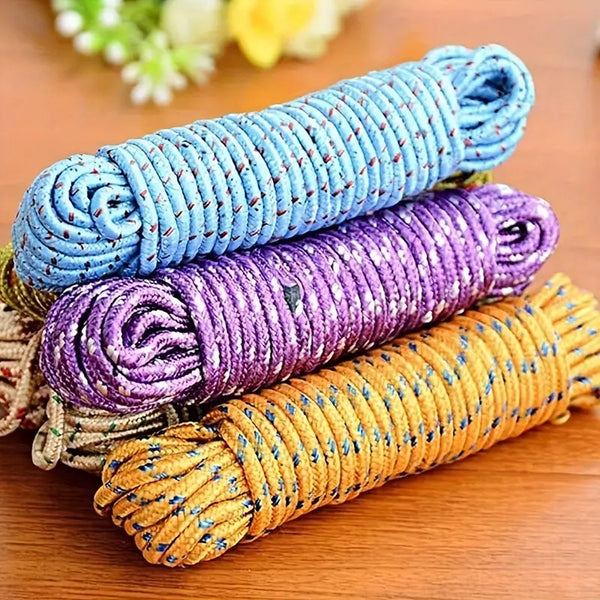 3711(one pc) Cotton Braided Clothesline Outdoor Ropes, Clothes Drying Ropes, Shading Net Ropes (Multicolour)