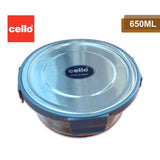 AM2030 Cello Steel-O Fresh Borosilicate Round Container 650ml