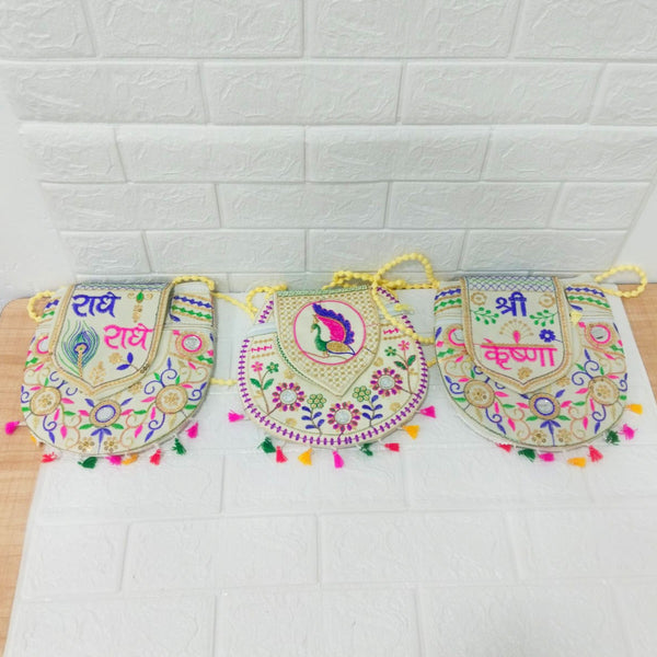 Di0037 White Flap Dori Design Traditional Handcrafted Purse – Elegant Ethnic Art