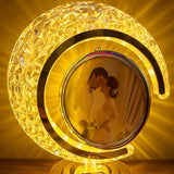 AM6268 LED Crystal Moon Lamp with Round Shape Photo Frame