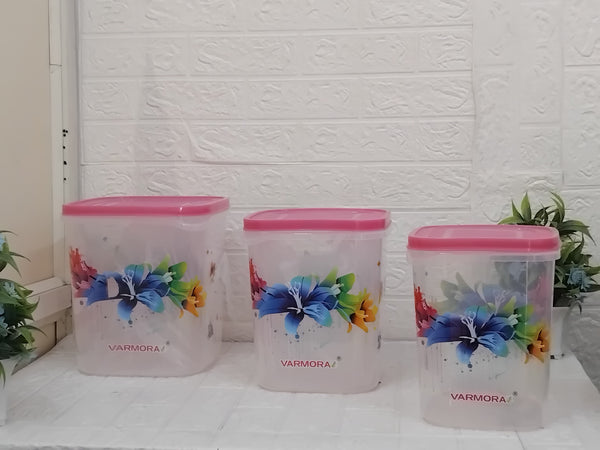 AM3399 Varmora Glory Square Flower Container 5, 7, 10 Ltr Set Of 3 Pieces