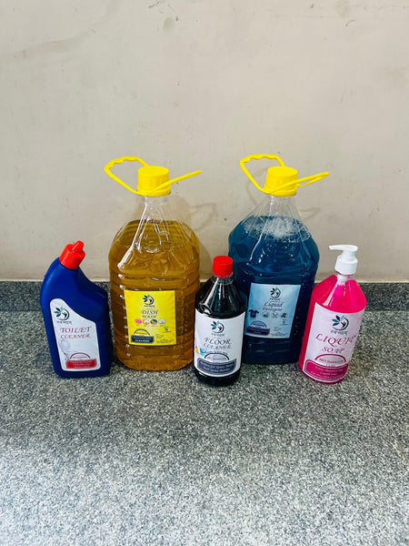 3094 House Cleaning Combo-Hand Wash, Dish Wash, Liquid Detergent, Toilet Cleaner, Floor Cleaner Of 5 PCs