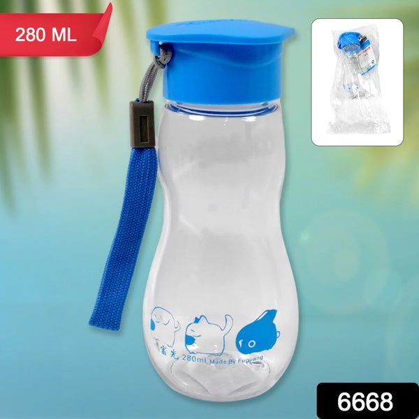 6668 Transparent Travel Portable Water Bottle with Carry Straps (280 ML / 1 Pc)