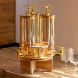 AM5970 3-Compartment Beverage Dispenser with Golden Tap & Stand (Each 1850 ml)
