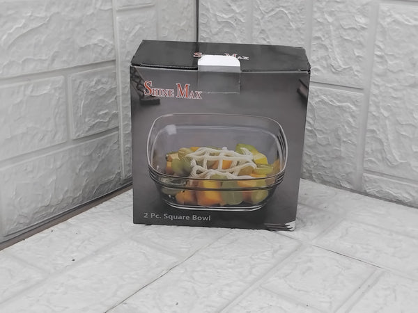 AM3737 Shine Max The Precious Series Square 1150ml Glass Bowl Set of 2 (SMB2015)