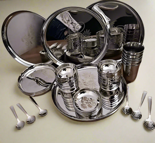 AM3966 Madhuram Exclusive Dinner Set Stainless Steel 42 Pcs Set