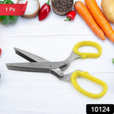 10124 SS Multifunction Vegetable Herbs Scissor With 5 Blades (1 Pc)