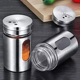 AM5980 Salt & Pepper Sprinkler with Stainless Steel Lid and Rack - Set of 2