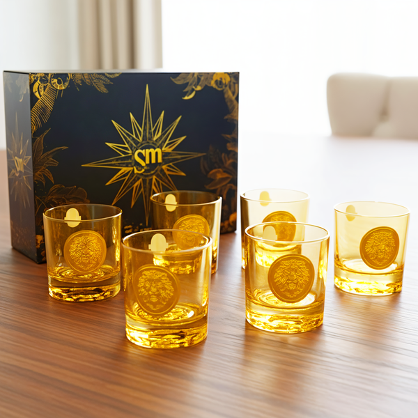AM6274 Golden Lion Glass 6 pcs (Each 360ml) - Premium Luxury Drinkware