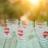 AM5380 Shine Max 6pc 80ml Coffee or Tea Cup Round Set Made of Glass