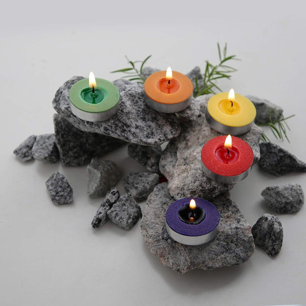 AM0151 Tealight Candles MultiColor (Pack of 10, 6 GM)