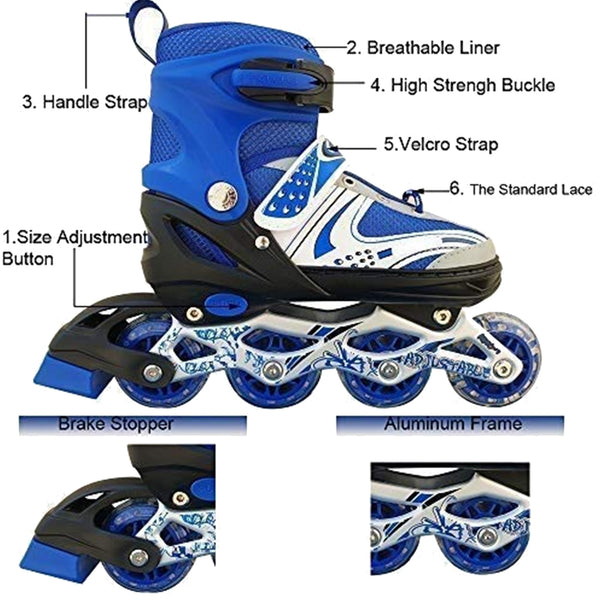 AM0148 Adjustable Inline Roller Skating Shoes with LED Flash Lights