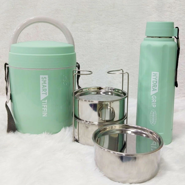 AM6179 Asian Daily Dynamo Pack – Smart Tiffin Carrier 3 + Hydra Grip Bottle 700 ml