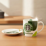 AM6523 Mix Design Ceramic Coffee Mug Gift Set with Saucer & Spoon (3-Piece)